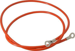 Hubbell Workplace - 19 AWG, 3 Ft., Terminal, Grounding Cable with Clamps - Orange, Includes (2) 1/4 Inch Terminals - Makers Industrial Supply