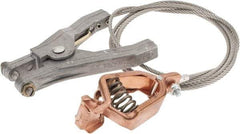 Hubbell Workplace - 19 AWG, 5 Ft., Alligator Clip, Hand Clamp, Grounding Cable with Clamps - Noninsulated, Federal Specification A-A-59466-010 - Makers Industrial Supply