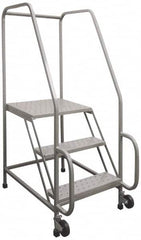 PW Platforms - 4 Step, 68 Inch Overall Height, Grip Strut Tread, Tilt and Roll Safety Ladder - 300 Lb. Load Capacity, 40 Inch Platform Height, 26 Inch Base Width x 46 Inch Base Depth - Makers Industrial Supply