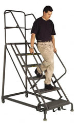 TRI-ARC - 150" 12 Step Ladder - Slope Ladder, 450 Lb Capacity, 120" Platform Height, 34" Base Width x 116" Depth, Perforated Tread - Makers Industrial Supply