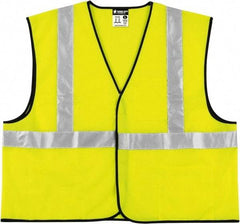 MCR Safety - Size 4XL High Visibility Lime Solid General Purpose Vest - 28.4" Chest, ANSI 107-2015, Hook & Loop Closure, 3 Pockets, Polyester - Makers Industrial Supply