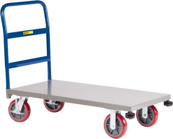 Little Giant - 3,600 Lb Capacity Steel Platform Truck - Steel Deck, 24" OAW, 36" Platform Length, Polyurethane Casters - Makers Industrial Supply