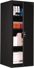 Sandusky Lee - 4 Shelf Locking Storage Cabinet - Steel, 24" Wide x 24" Deep x 60" High, Black - Makers Industrial Supply