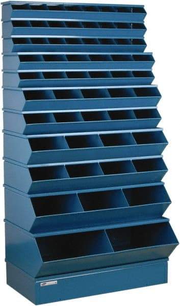 Stackbin - 11 Bin, Shelving Unit with Openings & Base - 37" Wide x 76" High - Makers Industrial Supply