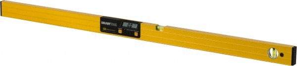 Smart Tool - 48" Long 2 Vial Box Beam Level - Aluminum, Yellow, 1 Level & 1 Plumb Vials - Makers Industrial Supply