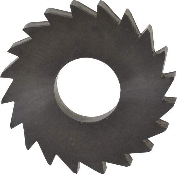 Made in USA - 1" Diam x 1/8" Blade Thickness x 3/8" Arbor Hole Diam, 20 Tooth Slitting and Slotting Saw - Arbor Connection, Right Hand, Uncoated, Solid Carbide, Concave Ground - Makers Industrial Supply