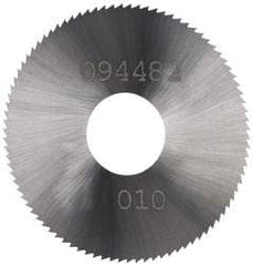 Made in USA - 1-1/4" Diam x 0.0313" Blade Thickness x 3/8" Arbor Hole Diam, 24 Tooth Slitting and Slotting Saw - Arbor Connection, Right Hand, Uncoated, Solid Carbide, Concave Ground - Makers Industrial Supply