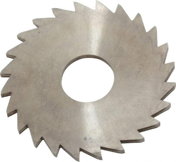 Made in USA - 1-1/4" Diam x 1/16" Blade Thickness x 3/8" Arbor Hole Diam, 24 Tooth Slitting and Slotting Saw - Arbor Connection, Right Hand, Uncoated, Solid Carbide, Concave Ground - Makers Industrial Supply