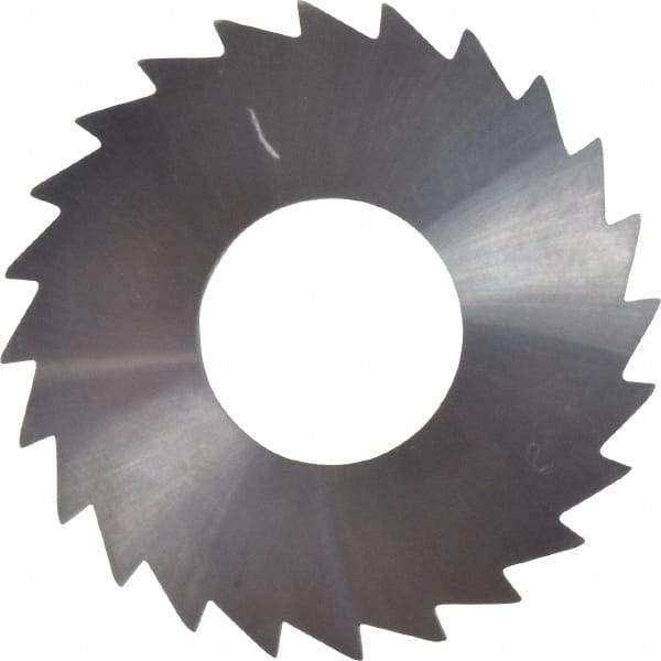 Made in USA - 1-1/4" Diam x 1/16" Blade Thickness x 1/2" Arbor Hole Diam, 24 Tooth Slitting and Slotting Saw - Arbor Connection, Right Hand, Uncoated, Solid Carbide, Concave Ground - Makers Industrial Supply