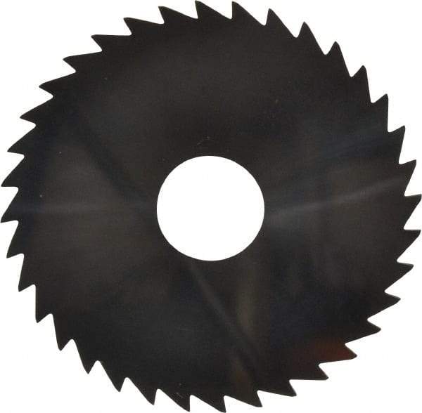 Made in USA - 2" Diam x 0.0313" Blade Thickness x 1/2" Arbor Hole Diam, 36 Tooth Slitting and Slotting Saw - Arbor Connection, Uncoated, Solid Carbide, Concave Ground - Makers Industrial Supply