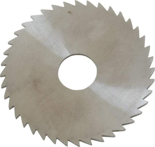 Made in USA - 2" Diam x 1/16" Blade Thickness x 1/2" Arbor Hole Diam, 40 Tooth Slitting and Slotting Saw - Arbor Connection, Right Hand, Uncoated, Solid Carbide, 5° Rake, Concave Ground - Makers Industrial Supply