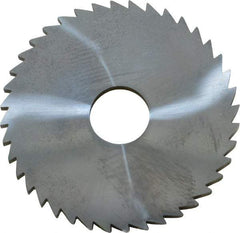 Made in USA - 2" Diam x 1/8" Blade Thickness x 1/2" Arbor Hole Diam, 40 Tooth Slitting and Slotting Saw - Arbor Connection, Right Hand, Uncoated, Solid Carbide, 5° Rake, Concave Ground - Makers Industrial Supply