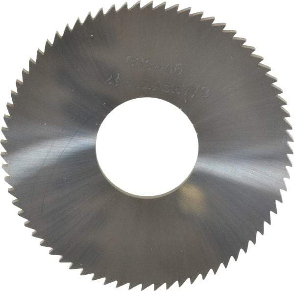 Made in USA - 2-1/2" Diam x 1/8" Blade Thickness x 7/8" Arbor Hole Diam, 72 Tooth Slitting and Slotting Saw - Arbor Connection, Solid Carbide, Concave Ground - Makers Industrial Supply