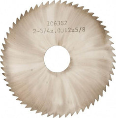 Made in USA - 2-3/4" Diam x 0.0313" Blade Thickness x 5/8" Arbor Hole Diam, 60 Tooth Slitting and Slotting Saw - Arbor Connection, Solid Carbide, Concave Ground - Makers Industrial Supply