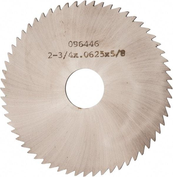 Made in USA - 2-3/4" Diam x 1/16" Blade Thickness x 5/8" Arbor Hole Diam, 60 Tooth Slitting and Slotting Saw - Arbor Connection, Solid Carbide, Concave Ground - Makers Industrial Supply