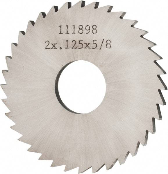 Made in USA - 2" Diam x 1/8" Blade Thickness x 5/8" Arbor Hole Diam, 36 Tooth Slitting and Slotting Saw - Arbor Connection, Solid Carbide, Concave Ground - Makers Industrial Supply