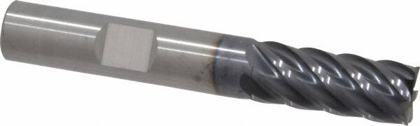 RobbJack - 3/8", 6 Flute, Single End, Solid Carbide, 0.0050 - 0.0070" Corner Radius End Mill - 2-1/2" OAL, 40° Helix, Right Hand Flute, 7/8" LOC, Right Hand Cut - Makers Industrial Supply