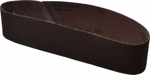 Made in USA - 2" Wide x 18-15/16" OAL, 50 Grit, Aluminum Oxide Abrasive Belt - Aluminum Oxide, Coarse, Coated - Makers Industrial Supply