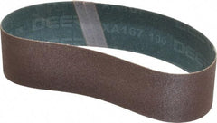 Made in USA - 2" Wide x 18-15/16" OAL, 100 Grit, Aluminum Oxide Abrasive Belt - Aluminum Oxide, Fine, Coated - Makers Industrial Supply