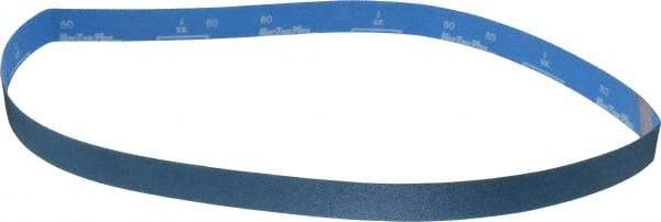 Norton - 1-1/2" Wide x 60" OAL, 80 Grit, Zirconia Alumina Abrasive Belt - Zirconia Alumina, Medium, Coated, X Weighted Cloth Backing, Series R823 - Makers Industrial Supply