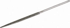 Grobet - 5-1/2" OAL Fine Half Round Needle Diamond File - 2-1/2 LOC, 126 Grit - Makers Industrial Supply