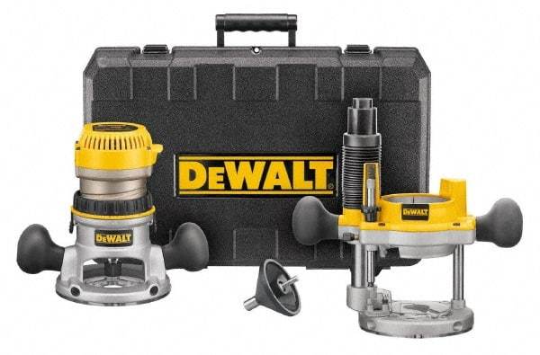 DeWALT - 1.75 hp, 24,500 RPM, Fixed Plunge Combination Router Kit - 11 Amps, 1/4 and 1/2 Inch Collet - Makers Industrial Supply