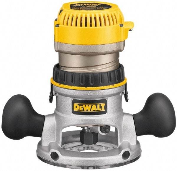 DeWALT - 8,000 to 24,000 RPM, 2.25 HP, 12 Amp, Fixed Base Electric Router - 1/4 and 1/2 Inch Collet - Makers Industrial Supply