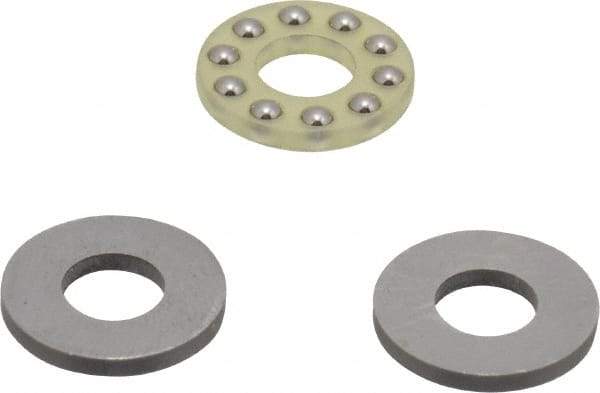 Boston Gear - 1/4" Inside x 9/16" Outside Diam, 7/32" Thick, Alloy Steel Ball Thrust Bearing - Makers Industrial Supply