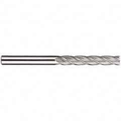 SGS - 5/8", 3" LOC, 5/8" Shank Diam, 6" OAL, 4 Flute, Solid Carbide Square End Mill - Single End, TiN Finish, Spiral Flute, 30° Helix, Centercutting, Right Hand Cut, Right Hand Flute, Series 1EL - Makers Industrial Supply