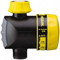 Nelson - Manual Lawn Sprinkler Timer - 2 Watering Modes, 1 Outlet, 3/4-18 National Hose Thread - Makers Industrial Supply