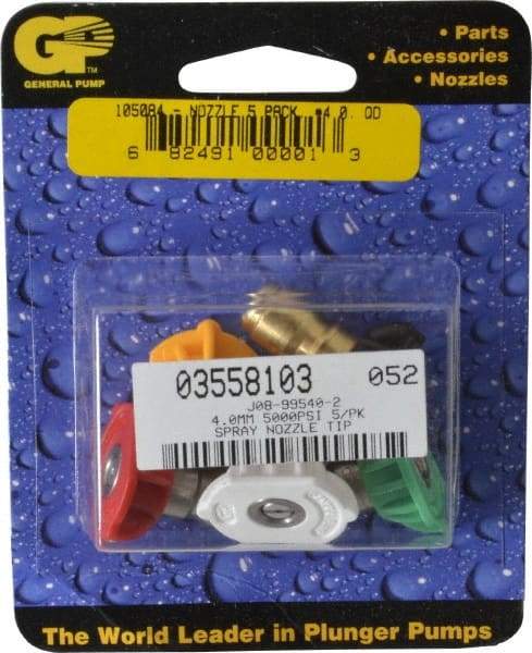 Value Collection - 5,000 psi Fixed, Quick Disconnect Pressure Washer Nozzle - 4mm Orifice Diam, 1/4" Thread - Makers Industrial Supply