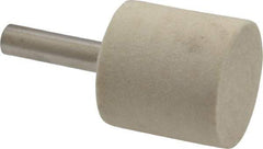 Value Collection - 1" Diam, 1/4" Shank Diam, Cylinder Shaped Mounted Bob - Hard Density, 1" Head Length, Wool Felt - Makers Industrial Supply