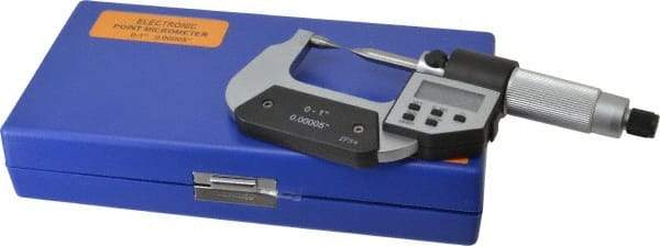 Value Collection - 1 Inch, Friction, Electronic Point Micrometer - 30° Point Angle - Makers Industrial Supply