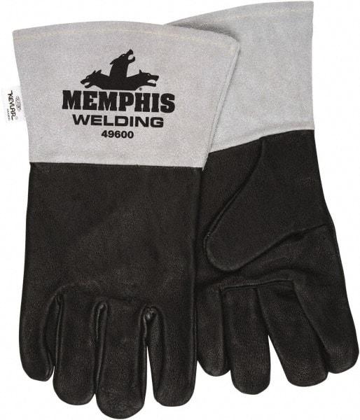 MCR Safety - Size M Unlined Pigskin Welding Glove - Black, Pair - Makers Industrial Supply