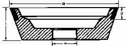 Made in USA - 5" Diam, 1-1/4" Hole Size, 1-3/4" Overall Thickness, 220 Grit, Type 11 Tool & Cutter Grinding Wheel - Very Fine Grade, Diamond - Makers Industrial Supply