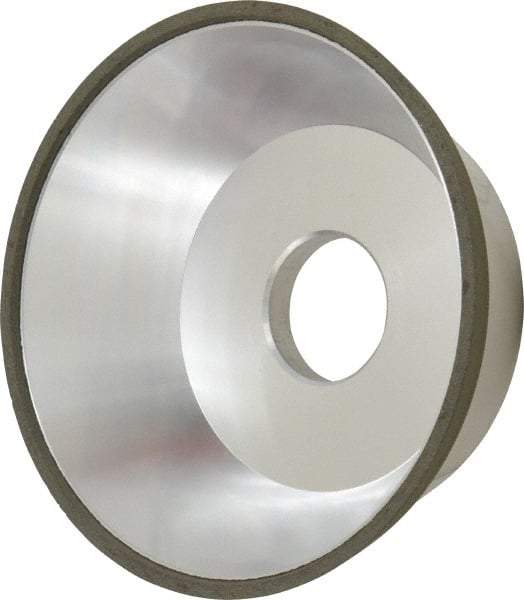 Made in USA - 5" Diam, 1-1/4" Hole Size, 1-3/4" Overall Thickness, 100 Grit, Type 11 Tool & Cutter Grinding Wheel - Fine Grade, Diamond - Makers Industrial Supply