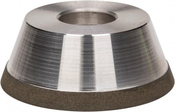 Made in USA - 3-3/4" Diam, 1-1/4" Hole Size, 1-1/2" Overall Thickness, 100 Grit, Type 11 Tool & Cutter Grinding Wheel - Fine Grade, Diamond - Makers Industrial Supply