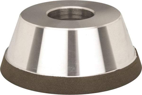 Made in USA - 3-3/4" Diam, 1-1/2" Hole Size, 1-1/2" Overall Thickness, 220 Grit, Type 11 Tool & Cutter Grinding Wheel - Very Fine Grade, Diamond, N Hardness - Makers Industrial Supply