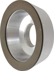 Made in USA - 4" Diam, 1-1/4" Hole Size, 1-1/4" Overall Thickness, 220 Grit, Type 11 Tool & Cutter Grinding Wheel - Very Fine Grade, Diamond - Makers Industrial Supply