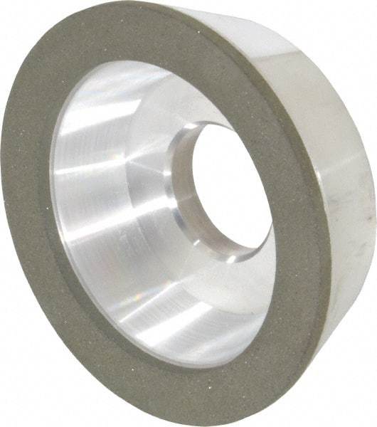 Made in USA - 4" Diam, 1-1/4" Hole Size, 1-1/4" Overall Thickness, 100 Grit, Type 11 Tool & Cutter Grinding Wheel - Fine Grade, Diamond - Makers Industrial Supply