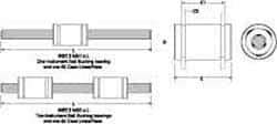 Thomson Industries - 3/16" ID, Two Linear Bearing Instrument Set - 3/8" Overall Height, 4" Overall Width, 3/8" OD - Makers Industrial Supply