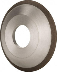 Made in USA - 4" Diam, 1-1/4" Hole Size, 1/2" Overall Thickness, 220 Grit, Type 12 Tool & Cutter Grinding Wheel - Very Fine Grade, Diamond - Makers Industrial Supply