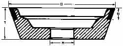 Made in USA - 5" Diam, 1-1/4" Hole Size, 1-3/4" Overall Thickness, 120 Grit, Type 11 Tool & Cutter Grinding Wheel - Fine Grade, CBN - Makers Industrial Supply