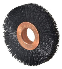 Weiler - 2" OD, 1/2" Arbor Hole, Crimped Nylon Wheel Brush - 3/8" Face Width, 1/2" Trim Length, 0.014" Filament Diam, 20,000 RPM - Makers Industrial Supply