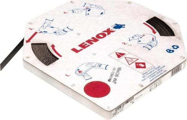 Lenox - 1/2" x 100' x 0.025" Carbon Steel Band Saw Blade Coil Stock - 10 TPI, Toothed Edge, Straight Form, Raker Set, Flexible Back, Constant Pitch, Contour Cutting - Makers Industrial Supply