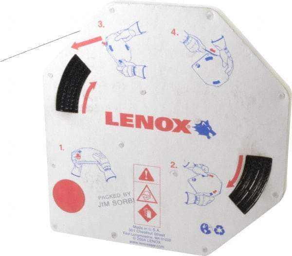 Lenox - 1/2" x 100' x 0.025" Carbon Steel Band Saw Blade Coil Stock - 6 TPI, Toothed Edge, Straight Form, Raker Set, Hard Back, Constant Pitch, Contour Cutting - Makers Industrial Supply