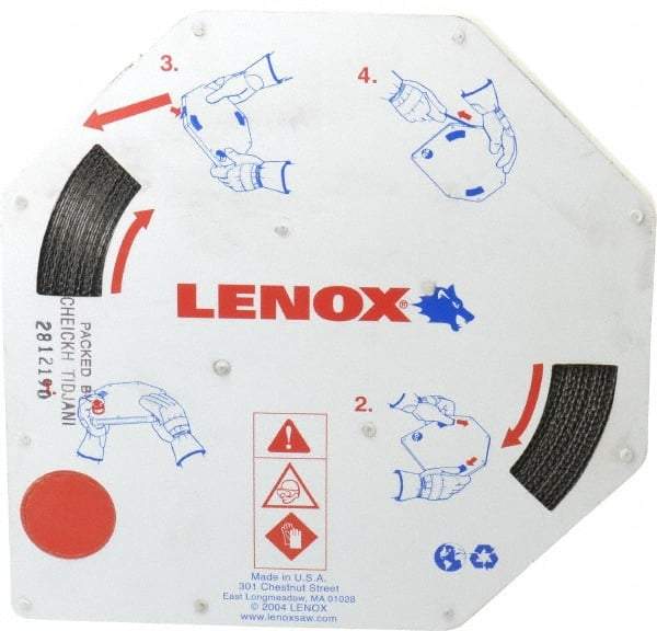 Lenox - 1/2" x 100' x 0.025" Bi-Metal Band Saw Blade Coil Stock - 8 to 12 TPI, Toothed Edge, Modified Raker Set, Flexible Back, Variable Pitch, Contour Cutting - Makers Industrial Supply