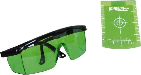 Johnson Level & Tool - Laser Level Magnetic Target and Enhancement Glasses - Use With Green Beam Lasers - Makers Industrial Supply