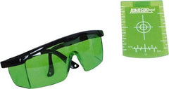 Johnson Level & Tool - Laser Level Magnetic Target and Enhancement Glasses - Use With Green Beam Lasers - Makers Industrial Supply