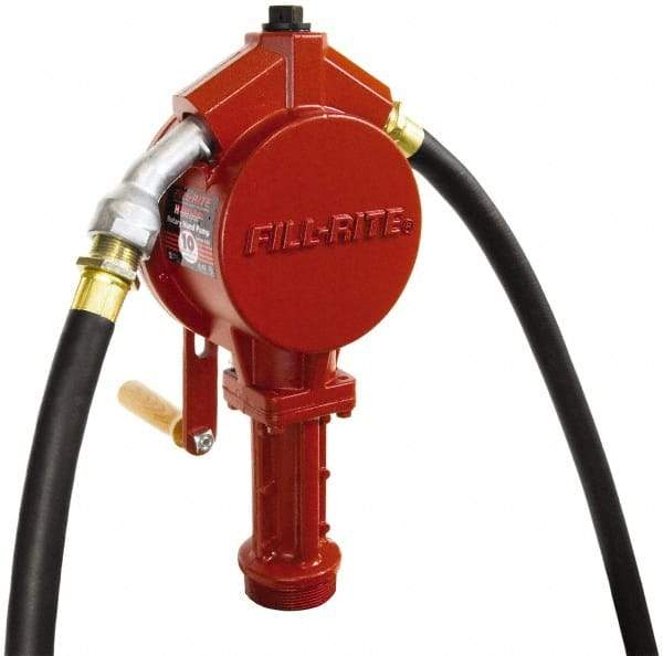 Tuthill - 3/4" Outlet, Cast Aluminum Hand Operated Rotary Pump - 12.8 oz per Stroke, 24" OAL, For Gasoline, Diesel Fuel, Lightweight Oil & Kerosene - Makers Industrial Supply